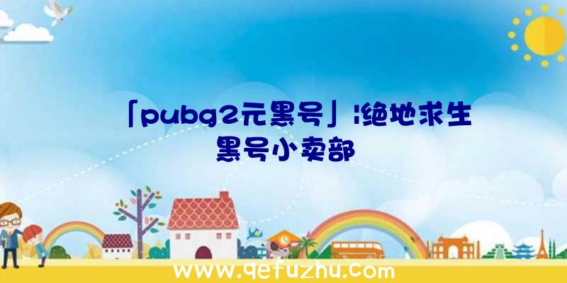 「pubg2元黑号」|绝地求生黑号小卖部